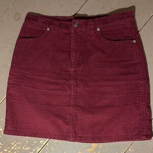 H&M Burgundy Corduroy Mini Skirt